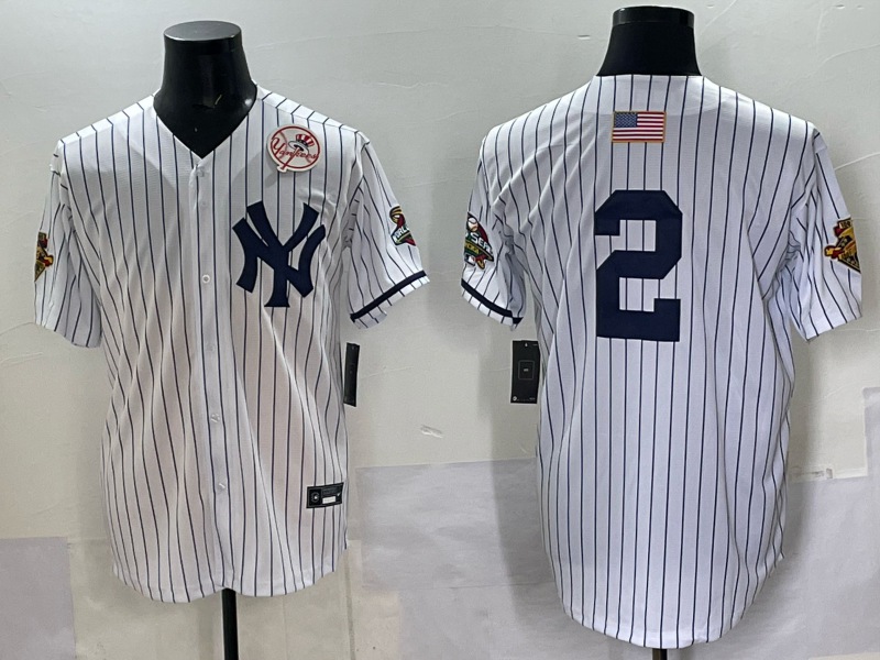 Men New York Yankees #2 white MLB 2025 Nike jersey 002->new york yankees->MLB Jersey
